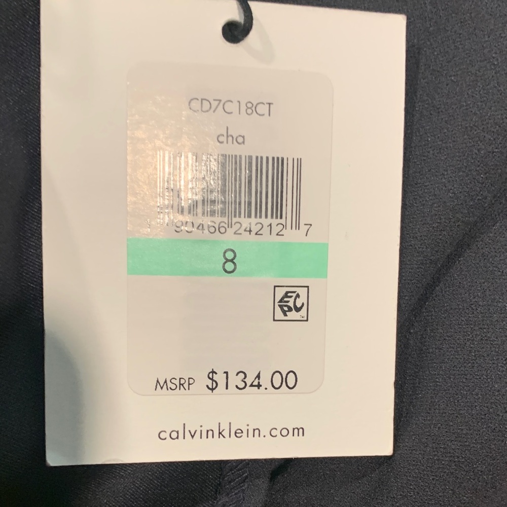 Calvin Klein Charcoal Grey Long Sleeve Dress - Picture 6 of 6